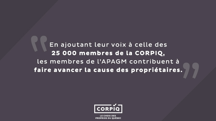 La CORPIQ et l’APAGM unissent leurs forces