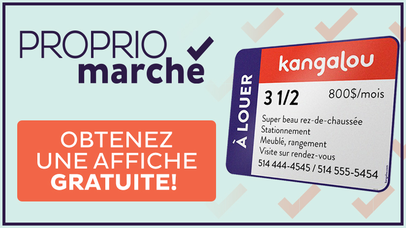 Obtenez une affiche à louer gratuite en annonçant sur Kangalou