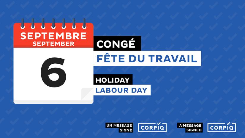 Jour férié – fête du Travail