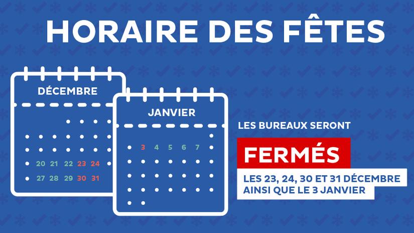 Horaire des Fêtes