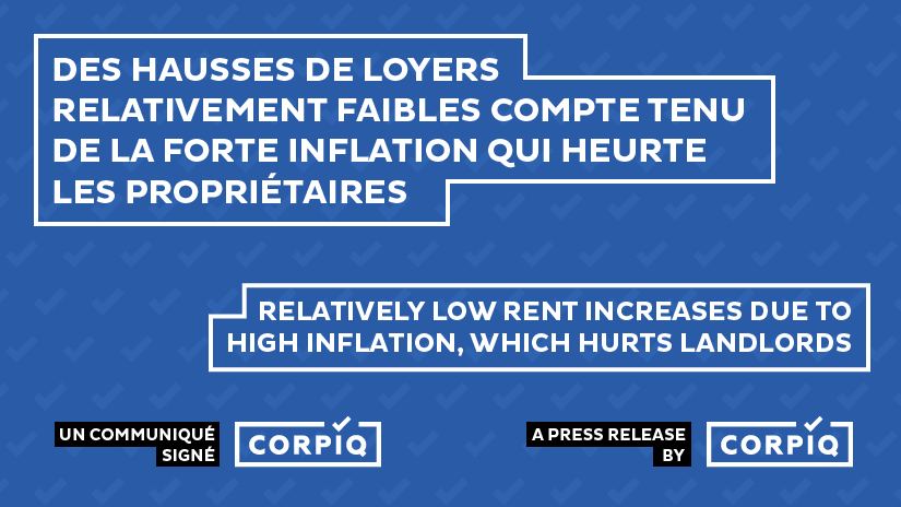 Réaction de la CORPIQ aux critères de fixation de loyer