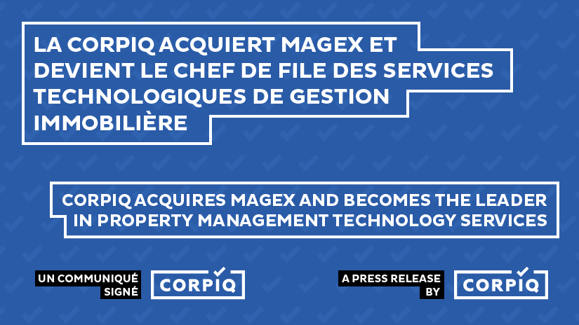 CORPIQ acquires MAGEX and becomes the leader in property management technology services