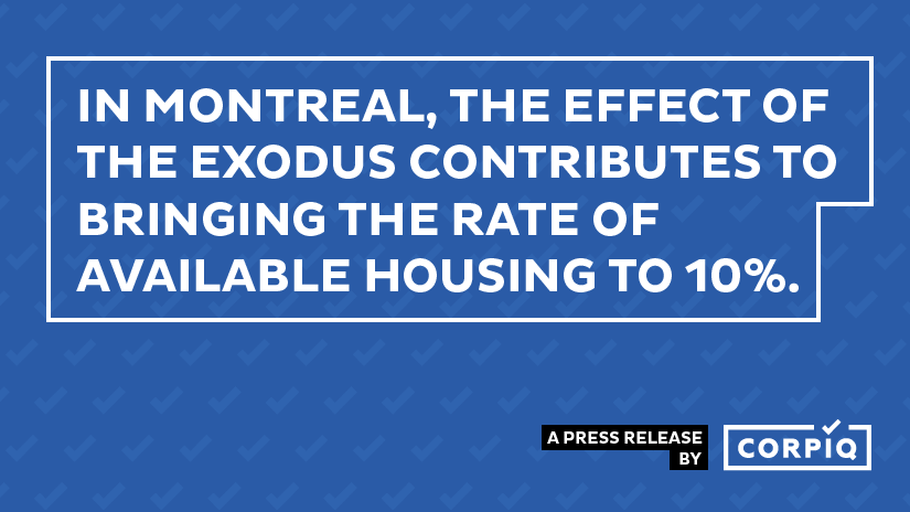 In Montreal, the effect of the exodus contributes to raising the rate of available housing to 10%