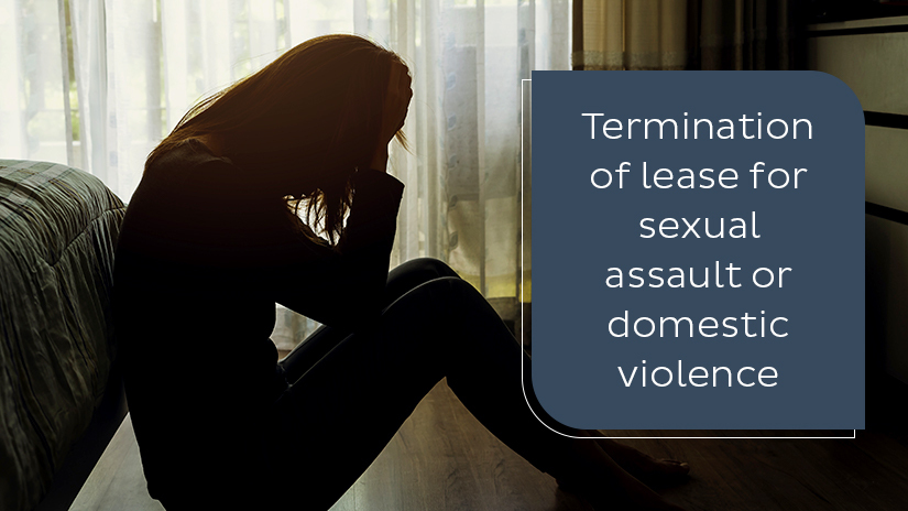 Termination of lease for sexual assault or domestic violence