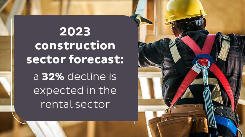 2023 construction sector forecast: a 32% decline is expected in the rental sector