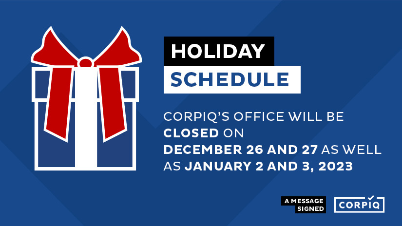 2022 Holiday Schedule